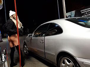 i'm at the car wash, feelin horny as a transsexual in public, wanna suck some cocks