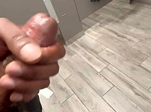 Guy jerks off in Home Depot bathroom publicly