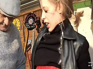 horny french blonde slut gets hard anal and facials in 3some with papy