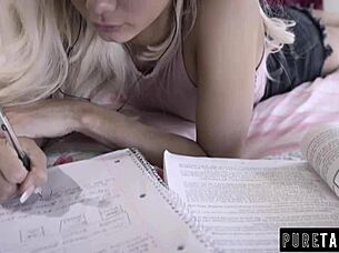 elsa jean gets horny watching her stepbro masturbate