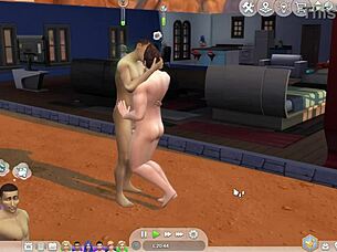 The straight sim character succumbs to gay temptation in cartoon