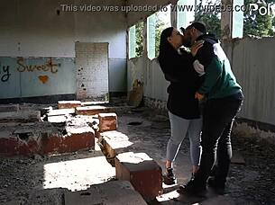 Suggestive Blowjob in the Car Leads to Cheeky Public Pegging with Moans