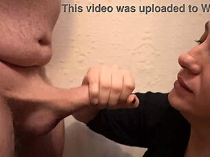 watch her gag on this huge creampie load up close