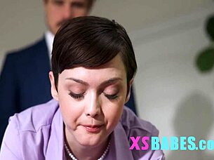 Building tension with my petite secretary in the office