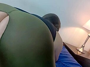 i fucked my girlfriend's stepmother in leggings, she loves my dick so much, this latina milf