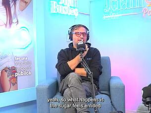 Annie Marin Sexy Blonde Fucks Friend On Podcast