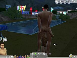 The straight sim character succumbs to gay temptation in cartoon