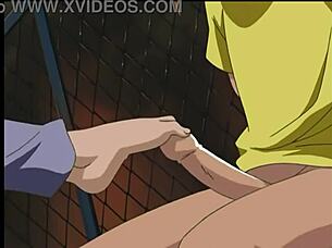 Pervert Chikan Monogatari Footjob Scene