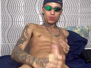 skinny guy returns home excited from the party