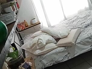 curvy milf cleans her room secretly