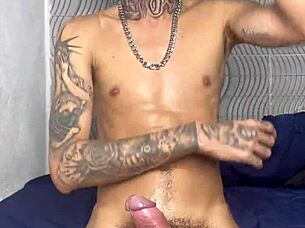 skinny guy returns home excited from the party