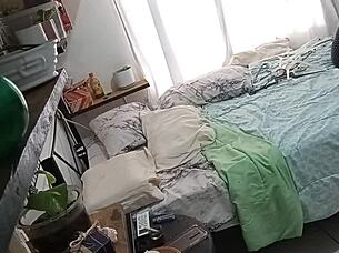 curvy milf cleans her room secretly