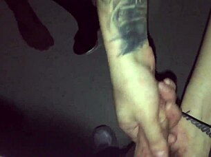 Tattooed Goth Chick Sucks Stranger's Cock In Video Booth While Cuckold Watches