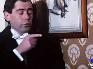 Marianne And Dominique Provide Pleasure To The Butler In Vintage Lingerie Threesome