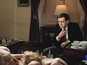 Marianne And Dominique Provide Pleasure To The Butler In Vintage Lingerie Threesome