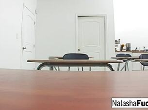 Natasha feels bored and horny, leading to solo masturbation session