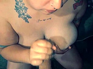 bbw amateur getting cum all over her big boobs