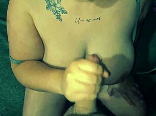 bbw amateur getting cum all over her big boobs