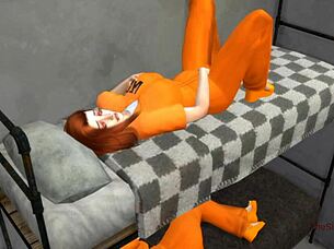 policeman masturbates watching hot lesbian sex in prison