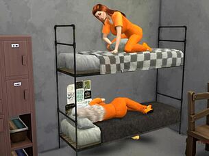 policeman masturbates watching hot lesbian sex in prison