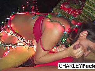 Charley Chase Gets Some CHRISTMAS COCK In Nude Hardcore Blowjob Session