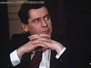 Marianne And Dominique Provide Pleasure To The Butler In Vintage Lingerie Threesome