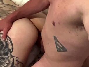 The housewife rides her husband's friend in a cuckold scenario at home.