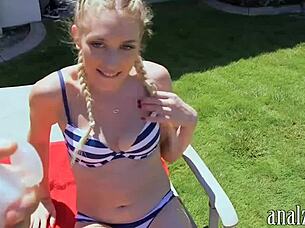 Hot Amateur Gf Gets Anal Banged Outdoors In Bikini With Friend