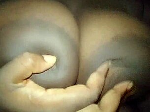 horny ebony gropes big tits