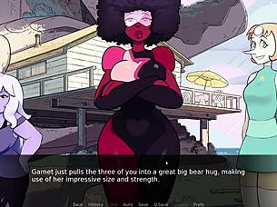 Gem blast part 1 - garnet's blowjob adventure with big tits and anime fun