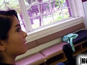 balls deep tissue massage with averi brooks, ebony blowjob and cum