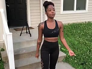 on the fourth of july, this ebony slut craves a big black cock in her tight asshole