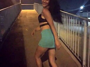 Sandy Cortez masturbates outdoors in public anime style