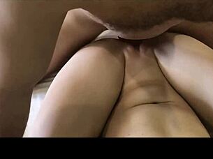 hot brunette hardcore fuck big cock stranger in the hotel - cum on pussy