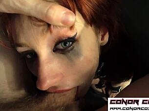 Violet Monroe deepthroats Conor's big cock