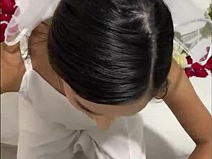 Honeymoon couple enjoys intimate missionary moments