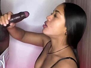 Cute Latina Model Sucks Best Friend's Dick In Amateur Couple