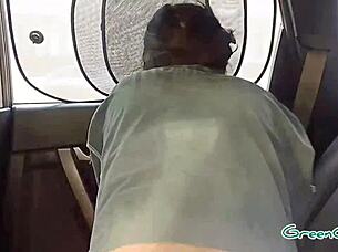 rough sucking and deepthroat followed by ass to mouth in public car