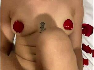 Honeymoon couple enjoys intimate missionary moments