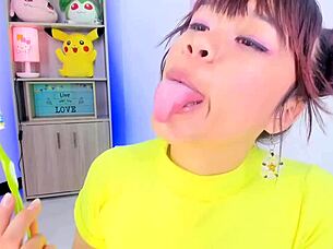 lila jordan brushes teeth with saliva spitting fetish