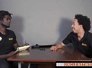 Muscle Officer Bareback Drills After Hot BJ