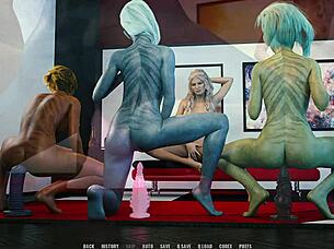 Exploring lesbian tales from the unending void in a group anime setting