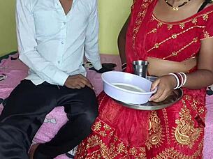 Wow, first Karva Chauth, husband drank, muff dived my big tits and pussy, fucked my big ass!