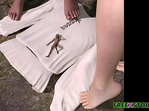 River Nymph Futa Giantess in 3D Comics Shemale Cartoon Sex