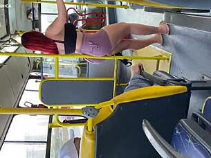 Very Intense Outdoor POV Voyeur Fuck with Brazilian Prostitute Employee on Public Bus