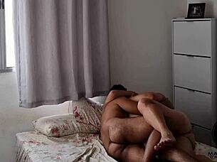 Watch this slim gay guy take two cocks bareback outdoors for his first time, moaning like crazy.