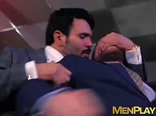 Classy Businessmen Receive Wet Blowjobs And Rough Assfucking