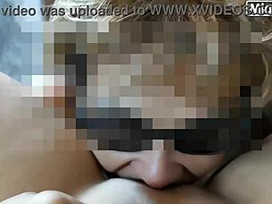 Thai Couple Fucks Housewife in Hotel Room, Licks Pussy, Sucks Monster Cock, Creampies Ass, Cumshot on Face