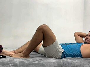 muscular twink gets his ass sucked for the first time by bodybuilder in gay anal scene