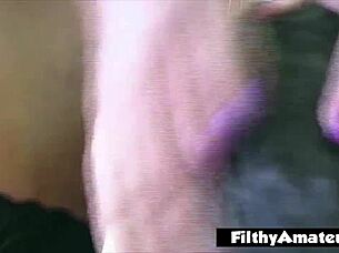 Mexican secretary gets back massage with plug